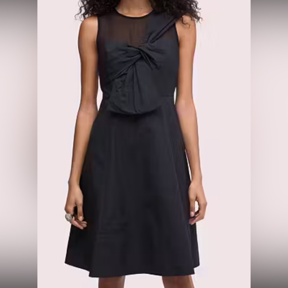 NWOT Kate spade elegant cocktail black bow front dress size 6